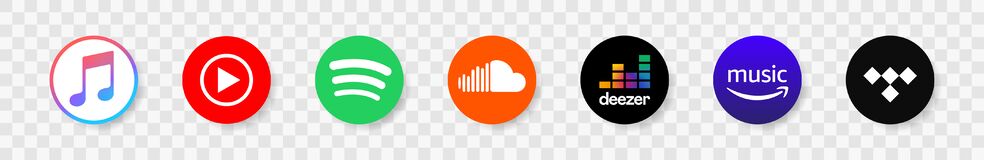 apple-music-spotify-youtube-misic-soundcloud-deezer-tidal-amazon-collection-popular-streaming-services-logo-service-isolated-196205488